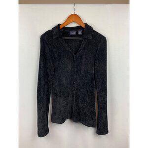 Hillard & Hanson Womens Black Button-Up Cardigan Sweater S